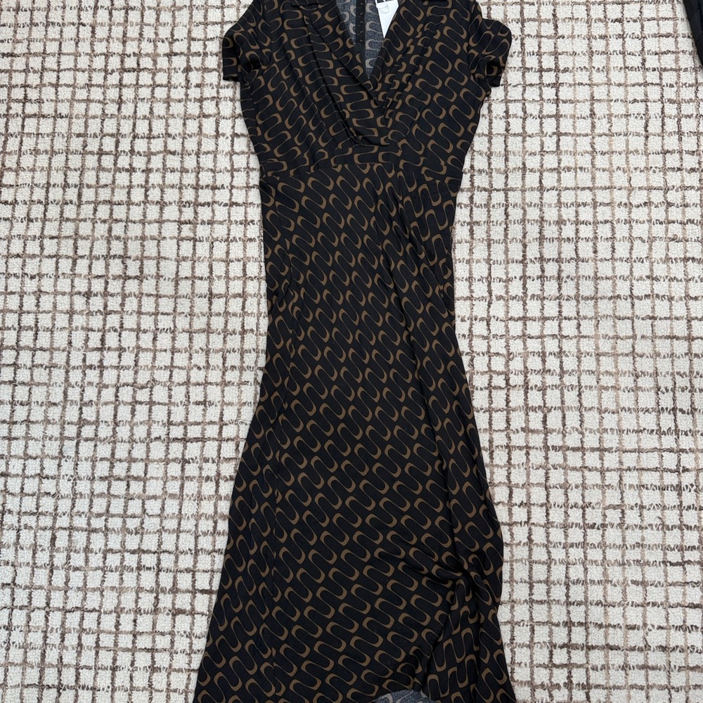Reformation Black and Brown Midi Dress